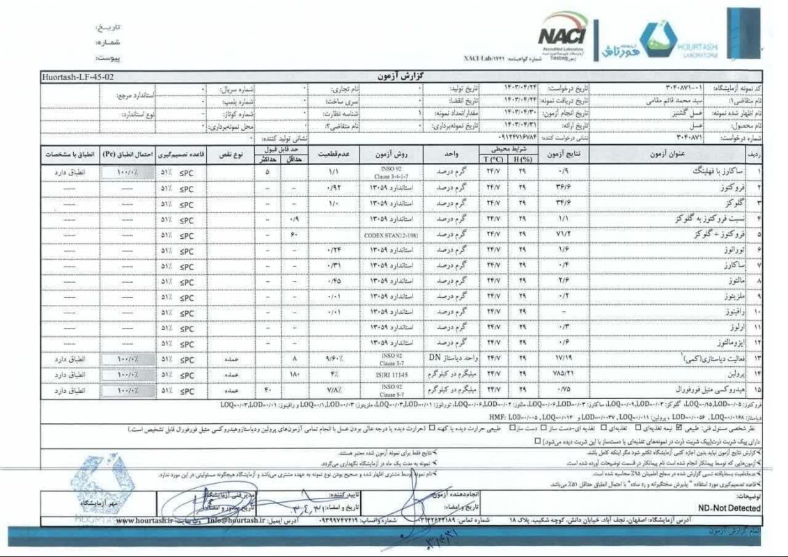 عسل طبیعی دیابتی اصیلانه